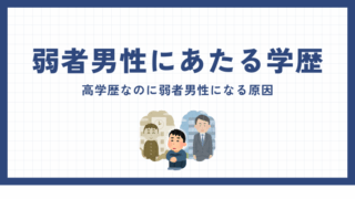 弱者男性にあたる学歴は？高学歴なのに弱者男性になる原因 